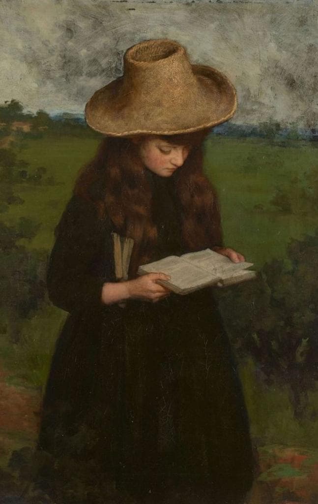 girl reading books